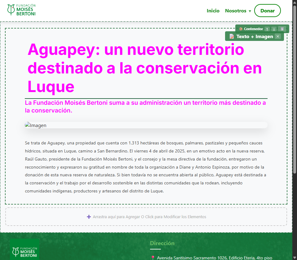 Aguapey: un nuevo territorio destinado a la conservación en Luque